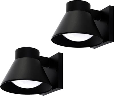 LED Buitenmuur Verlichting - Wandlampen Buiten - Terras Verlichten - Roestbestendig Design - 2 Stuks - Zwart