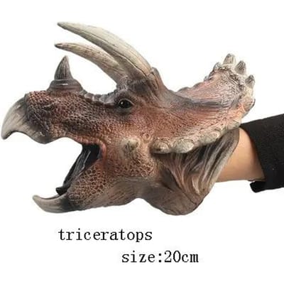 Marionnettes à Main Animaux Tête en Caoutchouc Vinyle Souple Figurines Jouets Gants Modèle Cadeau Marionnettes à Main Dinosaure Jouets Pour Halloween Jouets