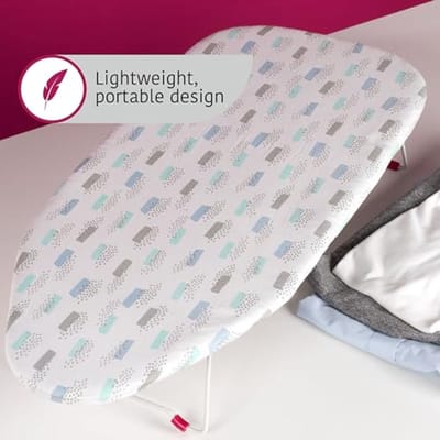 Tafelstrijkplank met Opvouwbaar Ontwerp en Katoenen Hoes - Compact en ruimtebesparend, Ideaal voor Caravan en Kleine Huishoudens