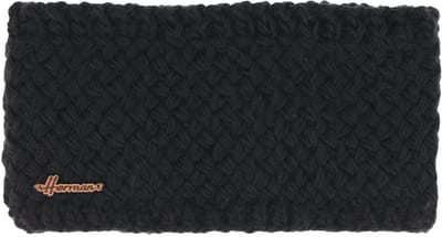 Herman Zwarte oorwarmer-hoofdband van acryl en wol met een ultrazachte en warme pluche voering.