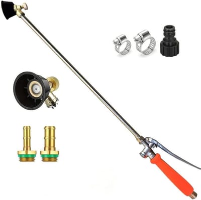 Spuitstok - Tuinslang accessoire - Planten water geven - Verstelbaar mondstuk - 146 cm - Zilver