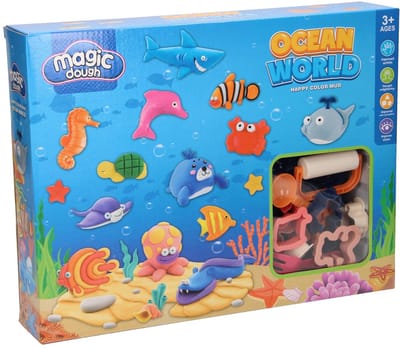 Lobbes klei speelset onderwaterwereld - 6 kleuren klei en accessoires.