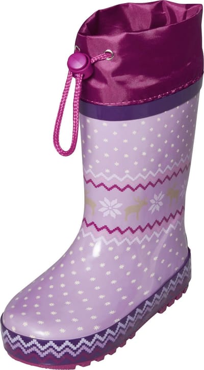 Playshoes - Regenlaarzen voor kinderen met trekkoord - Noorwegen - Paars - maat 27EU