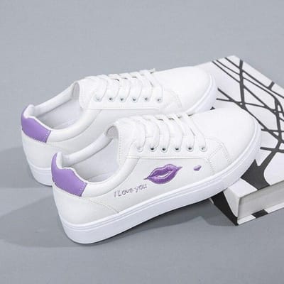 Dames Gevulkaniseerde Schoenen Mode Geborduurde Witte Sneakers Ademend Vetersluiting Platte Sneakers Dames Zachte Zool Schoenen 38