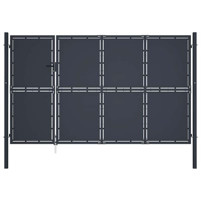 vidaXL - Tuinpoort - staal - 350x200 - cm - antraciet