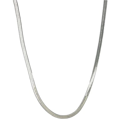 Platte Ketting Herringbone – Edelstaal – Zilverkleurig – Breedte 5 mm - Lengte 41 cm
