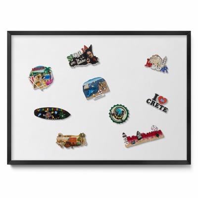Tulup Magneetbord met Zwarte Frame - Wit Magnetisch Bord in Verschillende Kleuren - 70 cm x 50 cm - Kleur wit - Magnetisch Bord voor Thuis en Kantoor - Magneetbord voor Herinneringen - Magnetisch Bord voor Magneten