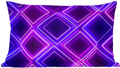 Sierkussens - Kussentjes Woonkamer - 60x40 cm - Ruiten - Neon - Paars