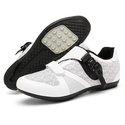 Aff-Road MTB Schoenen Heren Fiets Sport Schoenen Nieuwe Heren Fiets Schoenen Lichtgewicht Ademend Wegfiets Schoenen Buiten Berg 37 white