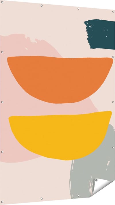 Gards Tuinposter Abstracte Kunst in Scandinavische Stijl - 120x180 cm - Tuindoek - Tuindecoratie - Wanddecoratie buiten - Tuinschilderij