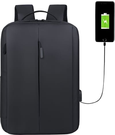 CarryQuest® - Heren Rugzak - Waterdicht + USB Oplaadpoort - 20-35L - Oxford - Zakelijke laptoprugzak - Multifunctionele - Zwart