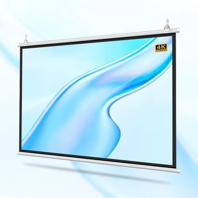 Projectiescherm - Filmdoek Binnen Buiten - Thuisbioscoop Presentaties - Handmatig Uitschuifbaar - 40 Inch 16:9 - Wit