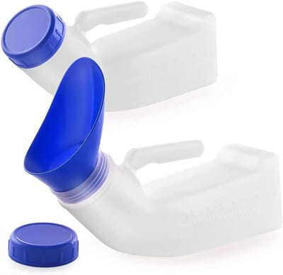 Urinal voor Mannen en Vrouwen - 2 Stuks - Draagbare Toilet Urinals - 1000 ml - Unisex Urinal - Draagbare Reis Urinal - Lekvrije Urinal - Nood Urinal - Voor Auto - Kamperen - Reizen - Buitenactiviteiten