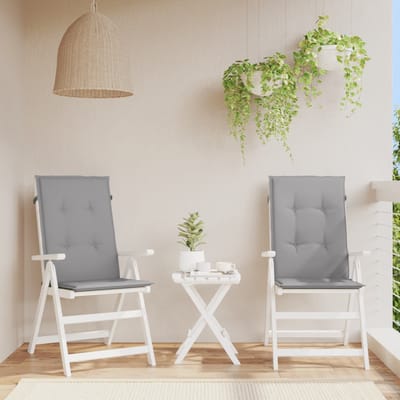 vidaXL - Tuinstoelkussens - rugleuning - 2 - st - 120x50x3 - cm - stof - grijs