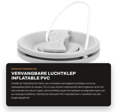 Dailygoods- Bootluchtventiel Robuust PVC - Vervanging voor Opblaasbare Kano - Dubbele Lekbescherming - Anti-lekprestaties - Diameter 6,5 cm - Inclusief Ventieldop - Luchtventiel