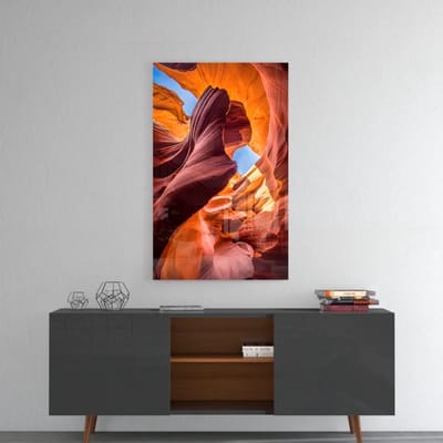 Abstract Glasschilderij - Ravijn - Wanddecoratie - Wall Art - Woonkamer - Schilderijen - 110x70 cm - 4 mm