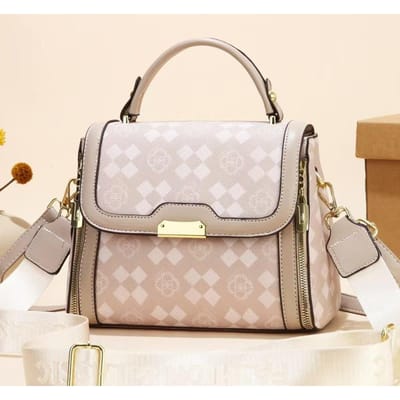 Nieuwe Handtas met Hoge Uitstraling, Horizontaal Patchwork, Geruit Gedrukt, Meerlaags, Kleine Vierkante Tas met Grote Capaciteit, Eenvoudige Crossbody Tas voor Dames . white