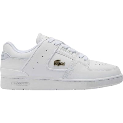 Lacoste Heren Court Cage Leren Trainers (Wit Goud)