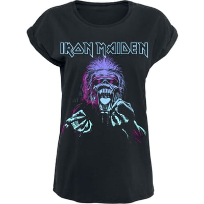 Iron Maiden T-shirt - Pastel Eddie - S tot XXL - voor Vrouwen - zwart