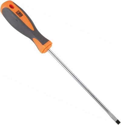 Schroevendraaier - Sleufschroevendraaier - Klussen in huis - Roest en corrosiebestendig - 3 x 05 x 100 mm - Grijs/oranje