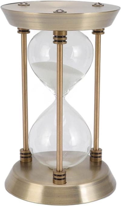 Zandloper Decoratie - Zandloper Timer - Tijdsmeting Studie - IJzer en Glas - 15 Minuten - Zandkleurig
