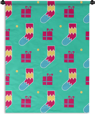 Wandkleed - Wanddoek - Sokken - Cadeau - Patroon - 90x120 cm - Wandtapijt