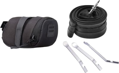 Zadeltasje met racefiets binnenband en bandenlepels - fiets reparatie set