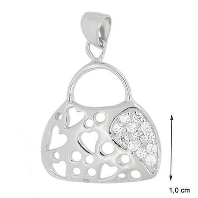 Blinx Jewels Zilveren Hanger Theepot Steentjes Zirkonia