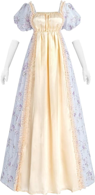 Elegante Empire Taille Jurk Vintage Stijl met Lange Mouwen