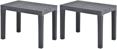 Tuinbanken Set - Terrasbanken Buiten - Ontspannen Zitten - Onderhoudsarme Kunststof - 2 Stuks 60cm - Antraciet