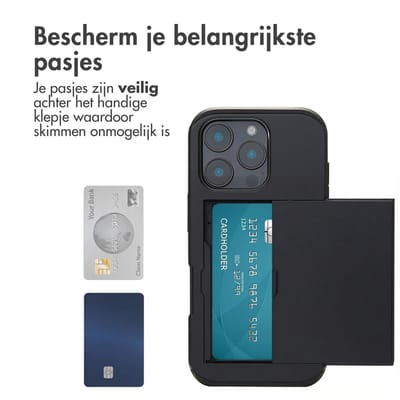 imoshion Hoesje met Pasjeshouder - Geschikt voor Apple iPhone 16 Pro - Zwart