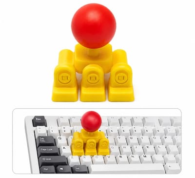 Daity 1 stuk - Arcade-joystick-keycap voor mechanisch toetsenbord, 3D-geprint van resin, compatibel met WASD- en pijltjestoetsen, retro-gamingstijl