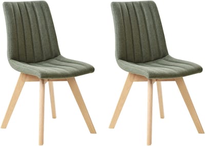 CALGARY - Eetkamerstoel set van 2 - Donkergroen - Polyester