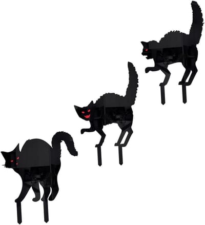 Kattenstekken Tuin - Decoratieve Katten - Tuin Decoratie - Levendige Vorm - Set van 6 - Zwart