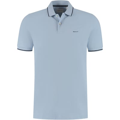 Gant Polo Contrast Tipping Short Sleeve Piqué Fresh Blue / male