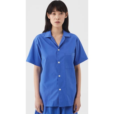 Tekla Unisex Poplin, Short Sleeve Shirt Royal Blue Maat: XXS | Nachtmode Outlet | Unisex | Blauw