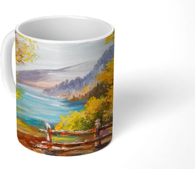 Mok - Koffiemok - Schilderij - Olieverf - Planten - Natuur - Mokken - 350 ML - Beker - Koffiemokken - Theemok
