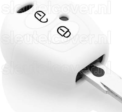 Autosleutel Hoesje geschikt voor Seat - SleutelCover - Silicone Autosleutel Cover - Sleutelhoesje Wit