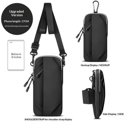 Sportieve Crossbodyarmband – Multifunctioneel – Telefoonhouder – Voor Fietsen, Hardlopen & Buitenactiviteiten-Zwart