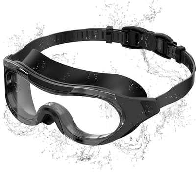 Zwembril Volwassenen - Duikbril Anti-condens - Watersport Training - UV Bescherming HD Lens - One Size - Transparant Zwart