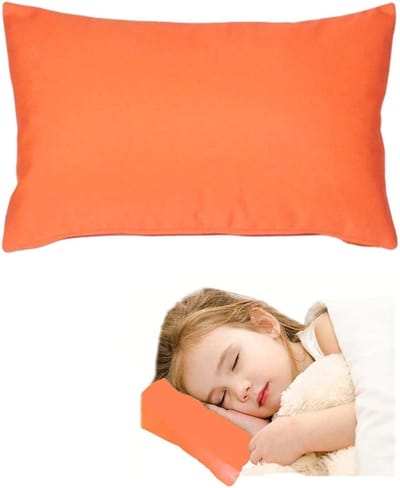 Reis Kussen 28 x 17 cm - Klein en Wasbaar Kussen voor Nekondersteuning - Ideaal voor Volwassenen en Vrouwen tijdens Reizen (Oranje)