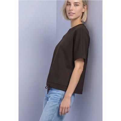 Shirt met ronde hals in Silk-Look