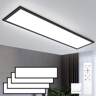 Oraymin 4-Pack LED Plafondlamp Paneel 120x30 Zwart - 40W 4400LM - Dimbaar - Geheugenfunctie