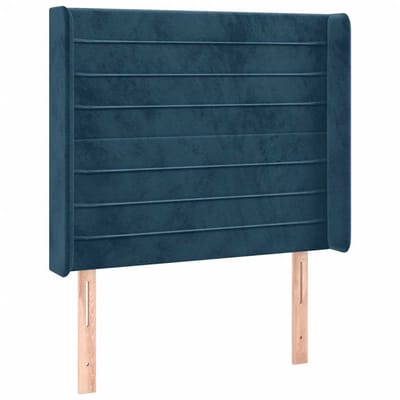 vidaXL - Hoofdbord - met - randen - 93x16x118/128 - cm - fluweel - donkerblauw