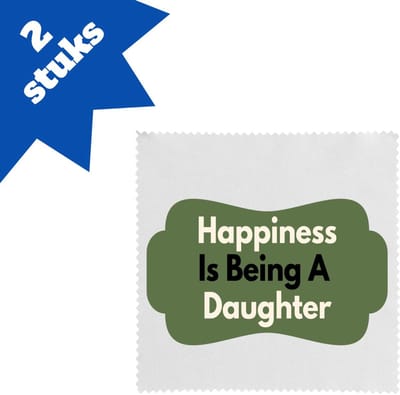 Akyol - happiness is being a daughter brillendoekjes - Dochter - de liefste dochter - verjaardag - cadeautje voor dochter - dochter artikelen - kado - geschenk - 17,8 bij 17,8 cm - 2 stuks