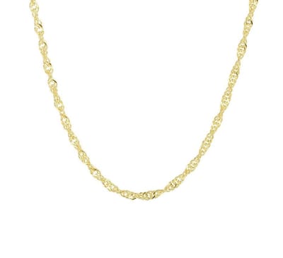 YO&NO - Ketting - Zilver verguld - Singapore -  2,25 mm -  45 + 5 cm - Zilver 925