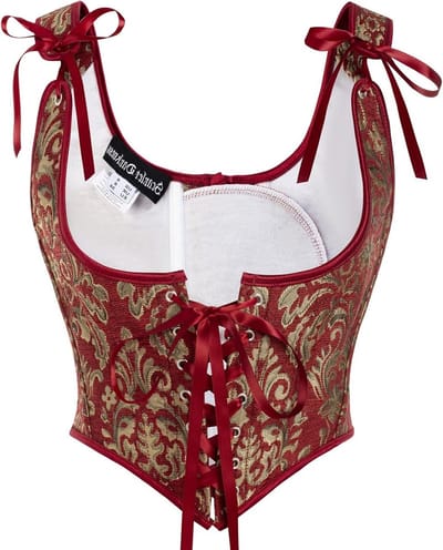 Vrouwelijke Renaissance Corset Onderbust Bustier met Kanten Vetersluiting voor een Elegante Look