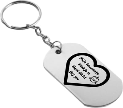 Akyol - ‘Mijn favoriete plekje is heel dicht bij jou’ Sleutelhanger - Vriendschap - Liefde - Vrienden - Leuk cadeau om te geven - 2,5 x 2,5 CM