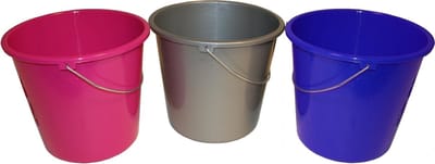 Benson Kunststof emmer - 5 liter - kleurenmix - metalen hendel - per stuk