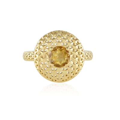 Cavill - Zilveren ring met 18K goud verguld - 925 Sterling Zilver - Braziliaanse Citrien 0,675 ct - Rond slijpsel - Filigraan vlechtwerk - Monosono